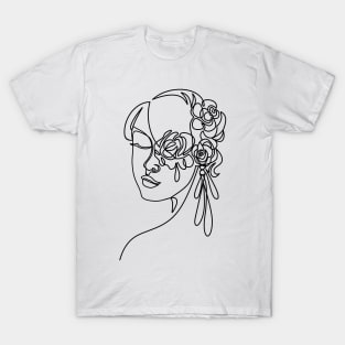 Female Line Art T-Shirt